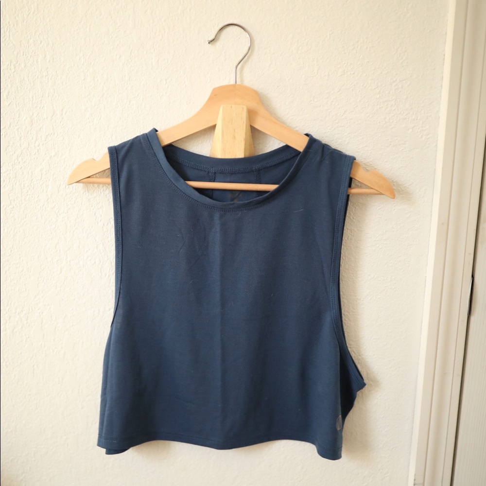 Navy Blue Crop Top